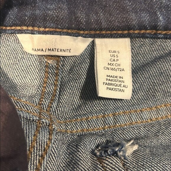 H&M Mama Wide High-Rise Rib Maternity Jeans Dark Blue | Size S NWT - Picture 4 of 5